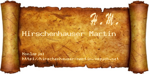 Hirschenhauser Martin névjegykártya