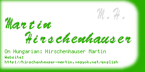 martin hirschenhauser business card
